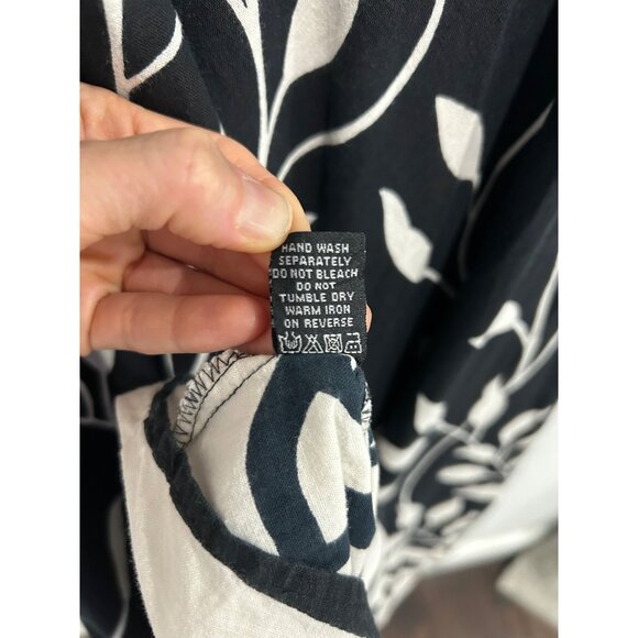 Magic Womens Black and White Botanical Pattern Spaghetti Strap Dress SZ Small - Picture 8 of 10